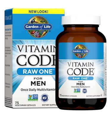 Garden of Life Vitamin Code, Multivitamínico One para Hombre. 30 y 75 tabs.