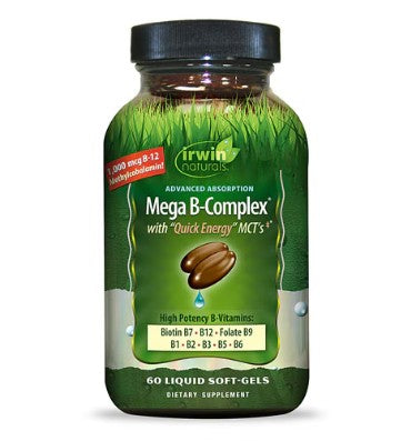 Mega Complejo de Vitamina B con Extra Energy MCT's. 60 Liquid Softgels