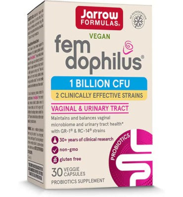 Probióticos para Mujer Fem-Dophilus, veganos, 1 Billion CFU. 30 Vcaps