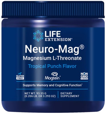 Life Extension, Magnesio L-Treonato Neuro Mag sabor Ponche Tropical. 30 servs