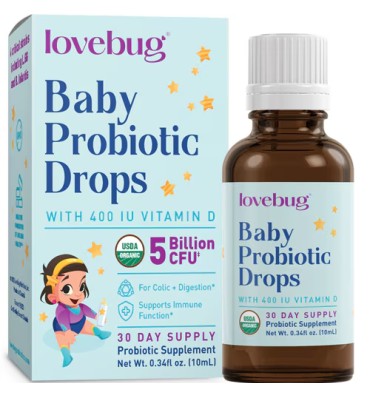 Probióticos Orgánicos para Bebés 5 billones y Vitamina D (400 IU). 10 ml.