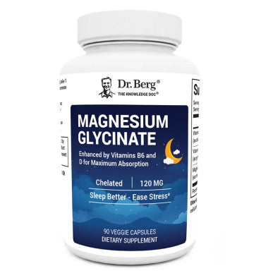 Dr Berg, Glicinato de Magnesio, Vitamina B6 y D. 90 Vcaps