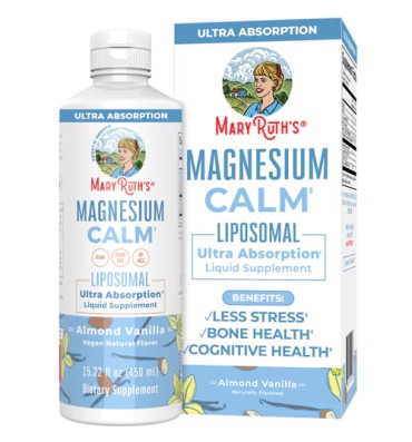 Mary Ruth's, Bisglicinato de Magnesio Liposomal sabor Almendra Vainilla. 450 ml.