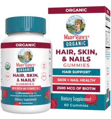 Cuidado para Cabello, Piel y Uñas sabor Fresa, orgánico. 60 gomitas