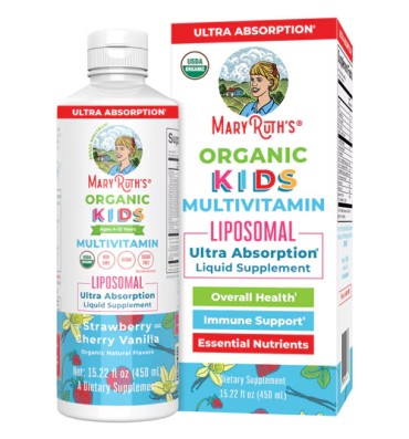 Multivitamínico para Niños, orgánico, liposomal, sabor Fresa Cereza Vainilla. 450 ml.