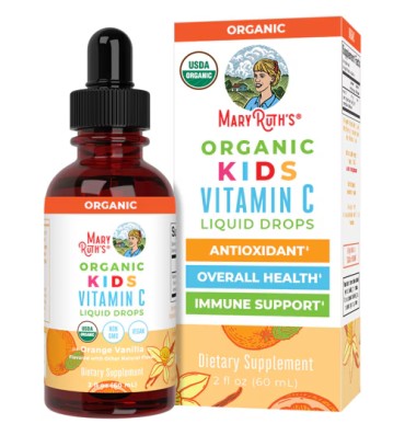 Vitamina C, para Niños, orgánica, sabor Naranja Vainilla. 60 ml.