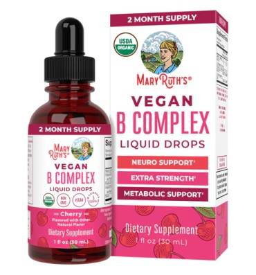 Complejo de Vitamina B, orgánica, vegana, líquida, sabor Cereza. 30 ml.