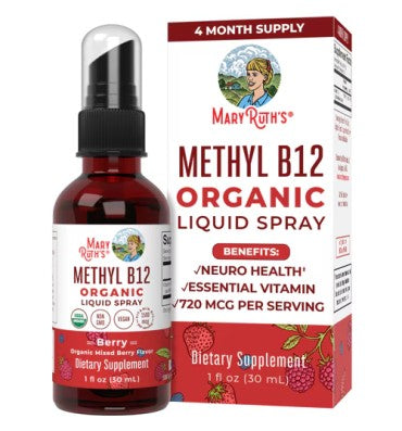 Vitamina B12, orgánica, líquida, sabor Fresa. 30 ml.