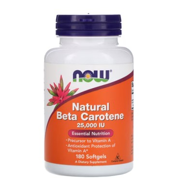 Beta Caroteno Natural (25000 IU) 180 Softgels