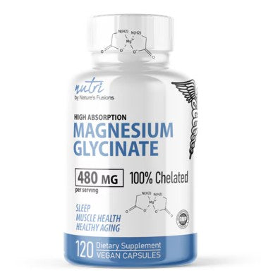 Glicinato de Magnesio de alta absorción 480 mg. 120 Vcaps