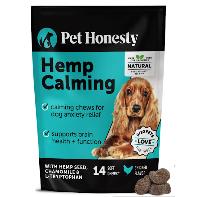 Pet Honesty Hemp Calming sabor Pollo, bolsa de 14 masticables, Chewy 1271542.