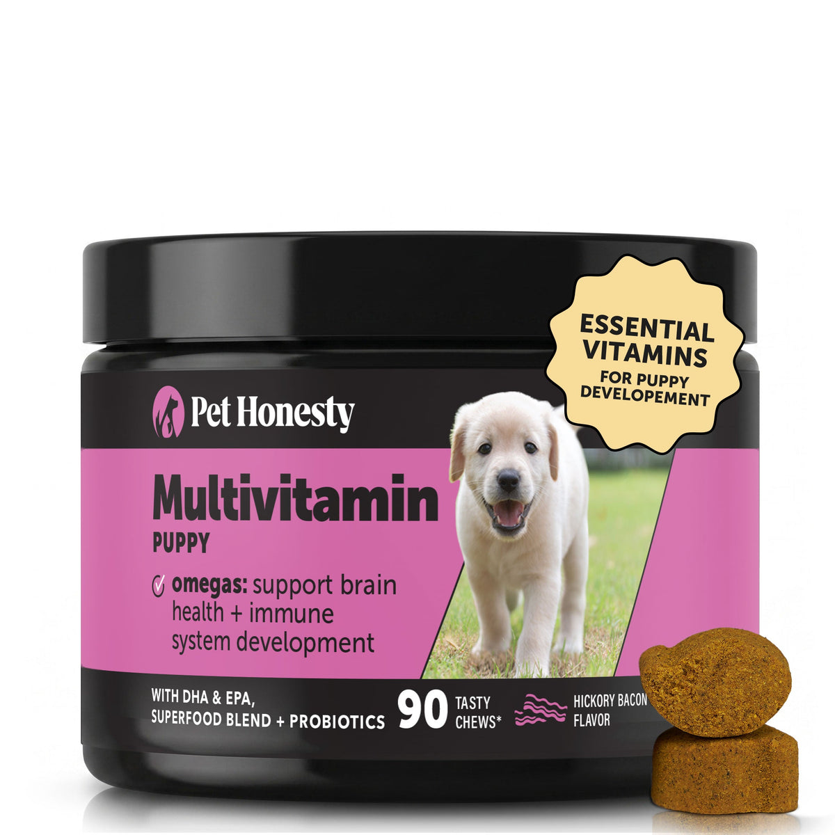 Pet Honesty Puppy Multivitamin sabor tocino, 90 masticables, PH-709998