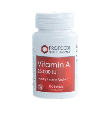 Protocol For Life Balance Vitamina A, 25000 IU. 100 softgels.