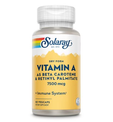 Solaray Vitamina A, Dry Form, 7500 mcg. 60 V-caps.