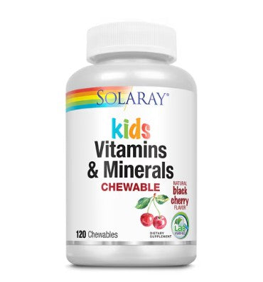 Multivitamínico y Minerales para Niños, tabletas masticables sabor Cereza. 2 opc