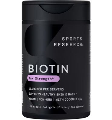 Vitamina B7, máxima potencia, Biotina, 10,000 mcg. 120 V-softgels.