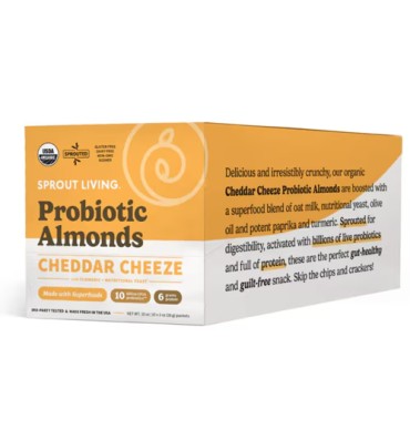Sprout Living Probiotic Almonds Cheddar Cheeze -- 10 Packets