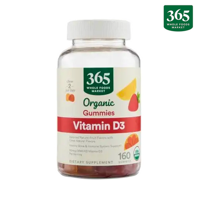 Vitamina D3, orgánica. 3 gomitas.