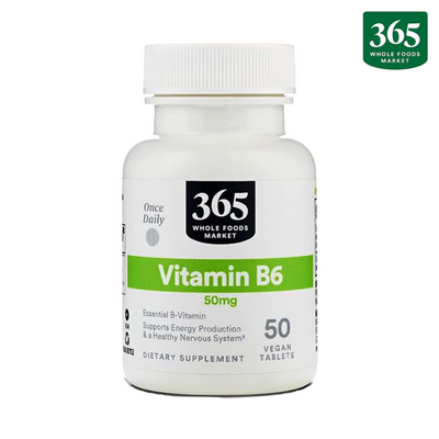 365 Whole Foods, Vitamina B6, vegana, 50 mg. 50 tabs.