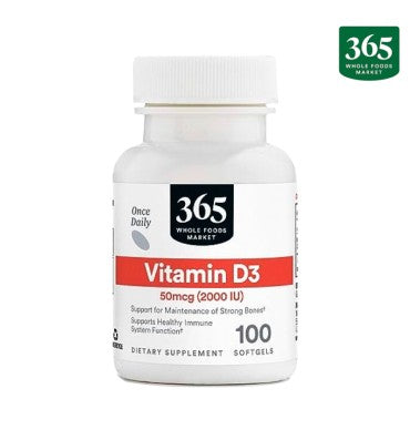 Vitamina D3, 2000 IU. 100 softgels.
