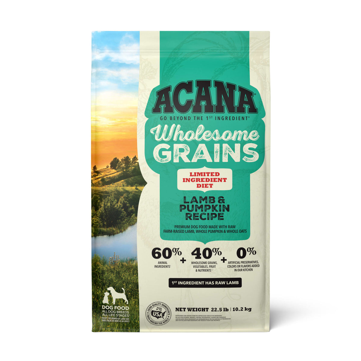 ACANA Wholesome Grains Lamb & Pumpkin, bolsa 22.5 lb