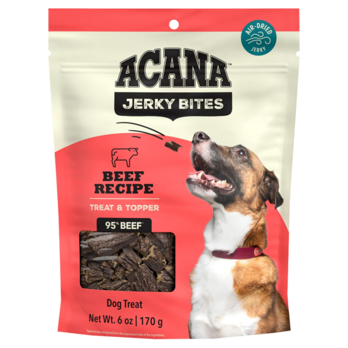 ACANA Jerky Bites Beef Recipe, res, bolsa 170 g 6 oz