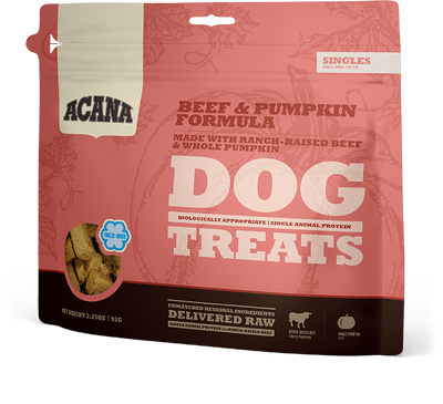 ACANA Singles Beef Pumpkin Freeze-Dried Treats, 3.25 oz 92 g