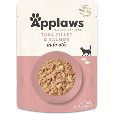 Alimento Húmedo, Atún with Salmón en Broth. 70 g, caja de 12. - Applaws