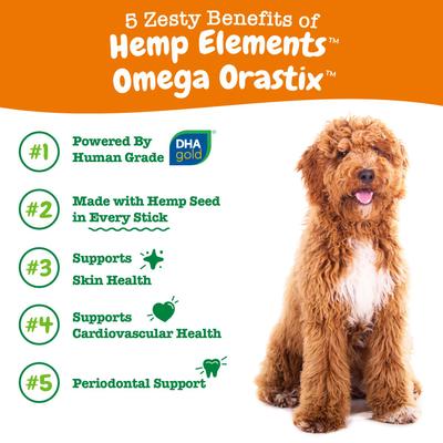 OraStix Omega Hemp Elements para Salud Dental de Perros sabor Hierbabuena 25 oz