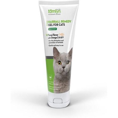 Tomlyn, Laxatone Gel para Control de Bolas de Pelo en Gatos, Petrolato Blanco + Aceite Mineral, varios sabores, 120 g.