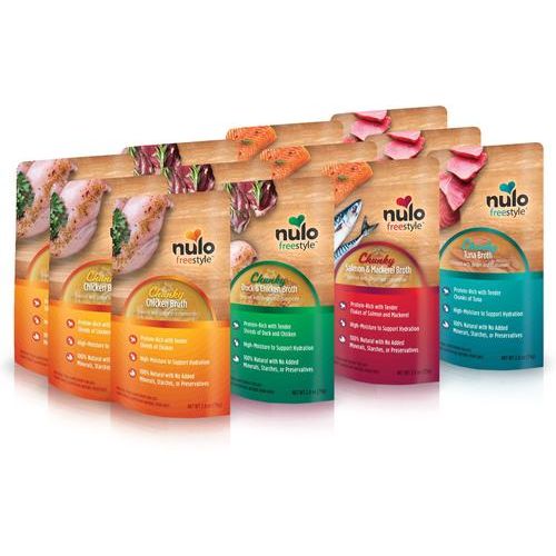 Nulo, Chunky Broth Tuna, Atún en Caldo para Hidratación y Topper, Gatos, 80 g × 24 bolsas