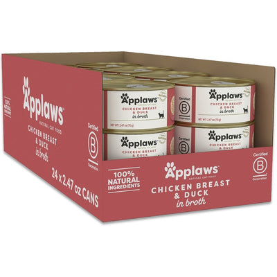Alimento Húmedo, Pechuga de Pollo with Duck en Broth. 70 g, caja de 24. - Applaws
