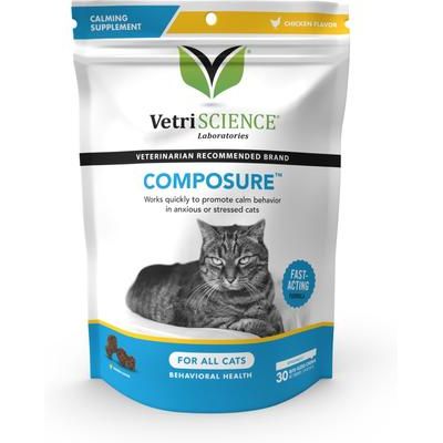 Composure - Masticables blandos con sabor a trucha, suplemento calmante para gatos, 30 unidades