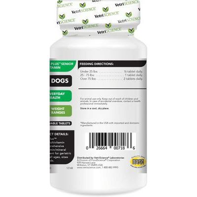 Multivitamínico masticable Canine Plus para perros mayores, 60 comprimidos