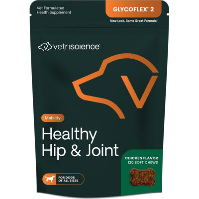GlycoFlex 2 Hip & Joint Chews with Glucosamine & Green-Li, sabor Pollo. 120 chews.