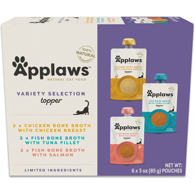 Bone Broth Topper, Variety Pack Bone Broth Selection. 85 g, caja de 6. - Applaws