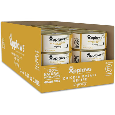 Alimento Húmedo, Pechuga de Pollo en Gravy. 70 g, caja de 24. - Applaws