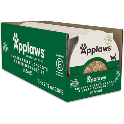 Alimento Húmedo Cups, Pechuga de Pollo en Broth. 60 g, caja de 10. - Applaws