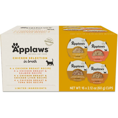Alimento Húmedo, Pollo Broth Selection Grain Free en Broth. 60 g, caja de 16. - Applaws
