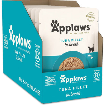 Alimento Húmedo, Atún en Broth. 70 g, caja de 12. - Applaws