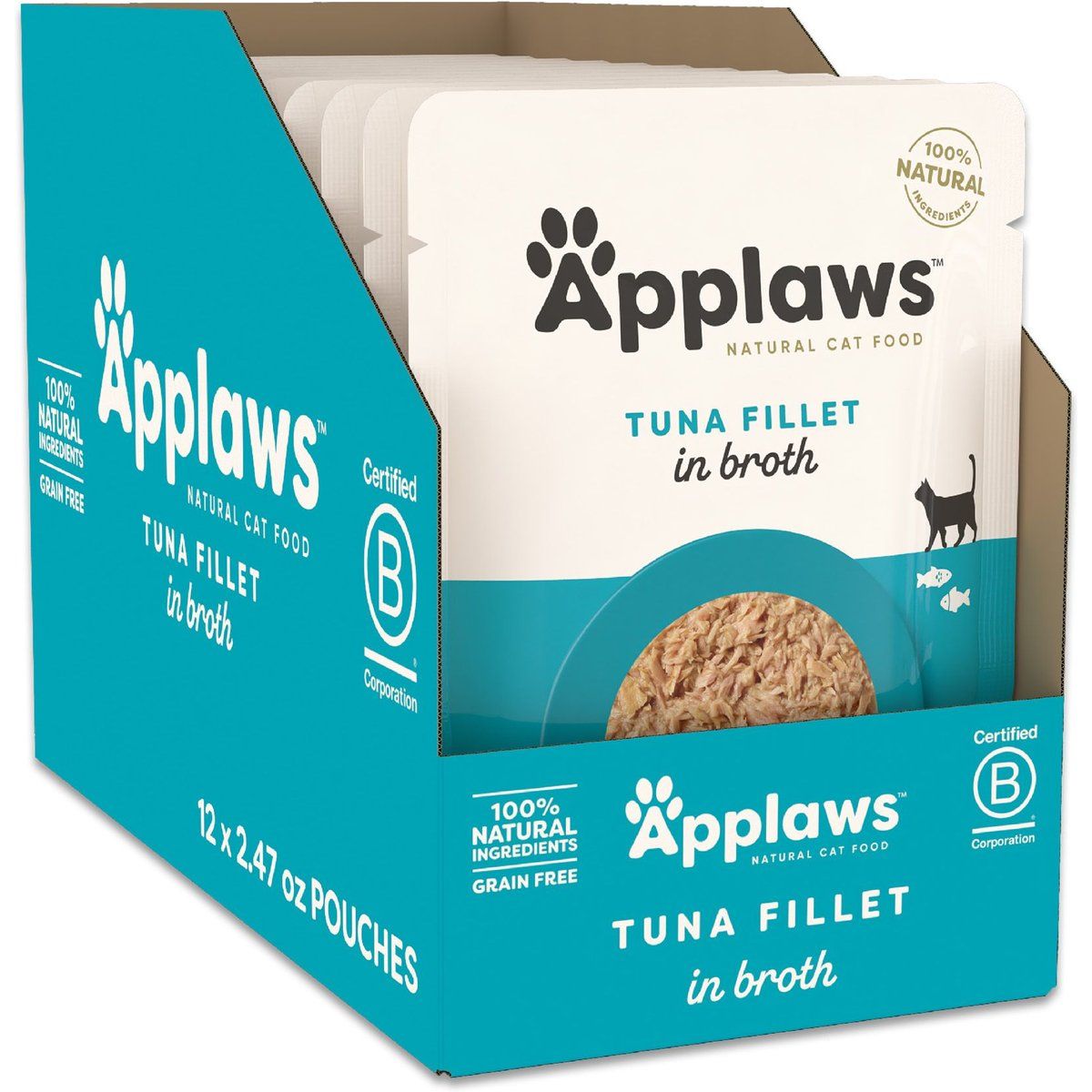 Alimento Húmedo, Atún en Broth. 70 g, caja de 12. - Applaws