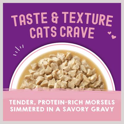 Alimento Húmedo Carnivore Cravings Morsels N Gravy para Gato sabor Pollo y Salmón 12 pack