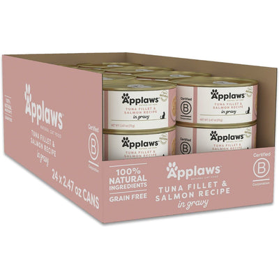 Alimento Húmedo, Atún y Salmón en Gravy. 70 g, caja de 24. - Applaws