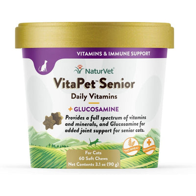 VitaPet Senior Daily Vitamins Plus Glucosamine Supplement. 60 unidades.