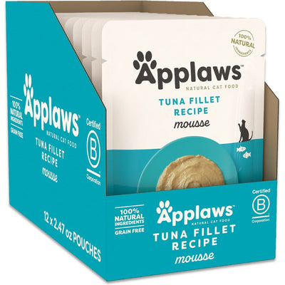 Alimento Húmedo Mousse, Filete de Atún. 70 g, caja de 12. - Applaws