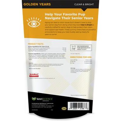 Suplemento masticable transparente y brillante con sabor a pollo Golden Years para perros, 60 unidades