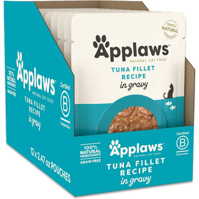 Alimento Húmedo, Hojuelas de Atún en Gravy. 70 g, caja de 12. - Applaws