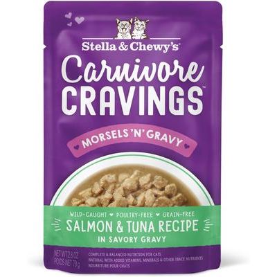 Alimento Húmedo Carnivore Cravings Morsels N Gravy para Gato sabor Pollo y Salmón 12 pack