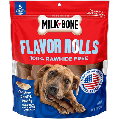 Flavor Rolls Rawhide Free sabor Chicken Doodle Dandy. 5 chews. - Milk-Bone