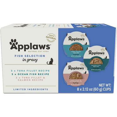 Alimento Húmedo Pots, Pescado Gravy Selection Multipack Ingredientes Limitados en Gravy. 60 g, caja de 8. - Applaws